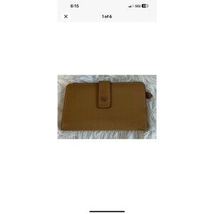 Lodis Small Credit Card Wallet Carmel Brown Leather Bifold Wallet 5.5” x 3”